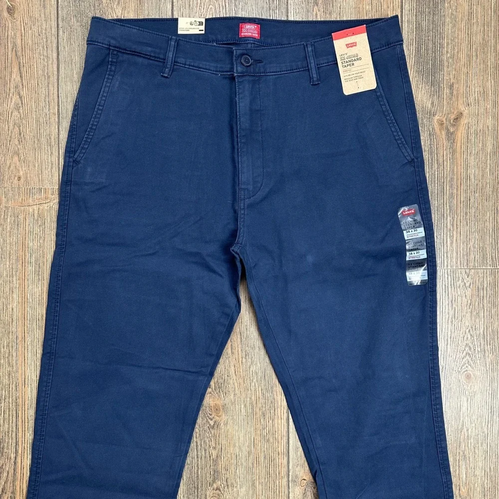 Levis XX Chino Standard Taper Stretch Navy Blue Pants Mens 36x32 85226-0052 NEW - Picture 4 of 11